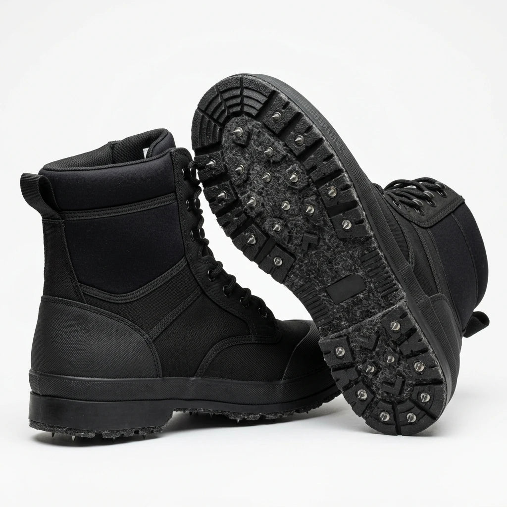 Professional Spiked Felt-Sole Rock Fishing Boots — 5mm Neoprene | Tungsten Spike Grip